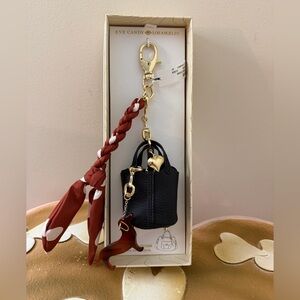 Eye Candy Los Angeles Bag Charm or Keychain with Dachshund, Purse & Scarf
